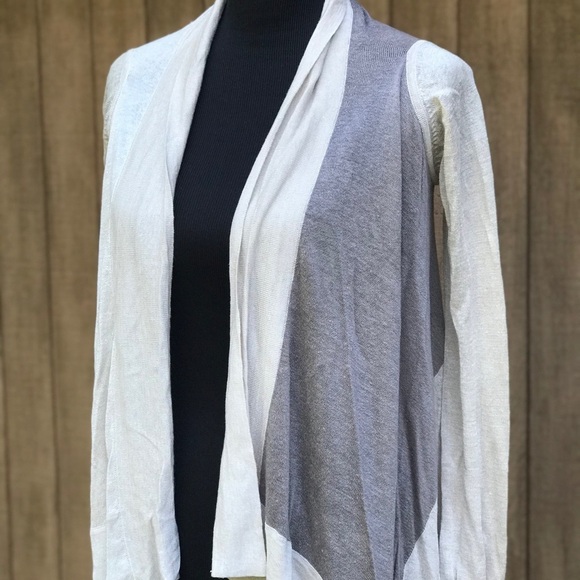 Line Linen Colorblock Open Cardigan Small - Picture 3 of 8